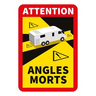 Aufkleber "Attention Angles Morts!" Wohnmobil