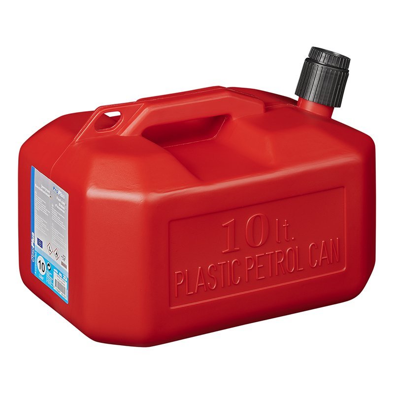 Benzinkanister 10L Kunststoff rot UN-geprüft (niedriges Modell