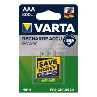Recharge Accu Power Batterien AAA 2 Stück im Blister